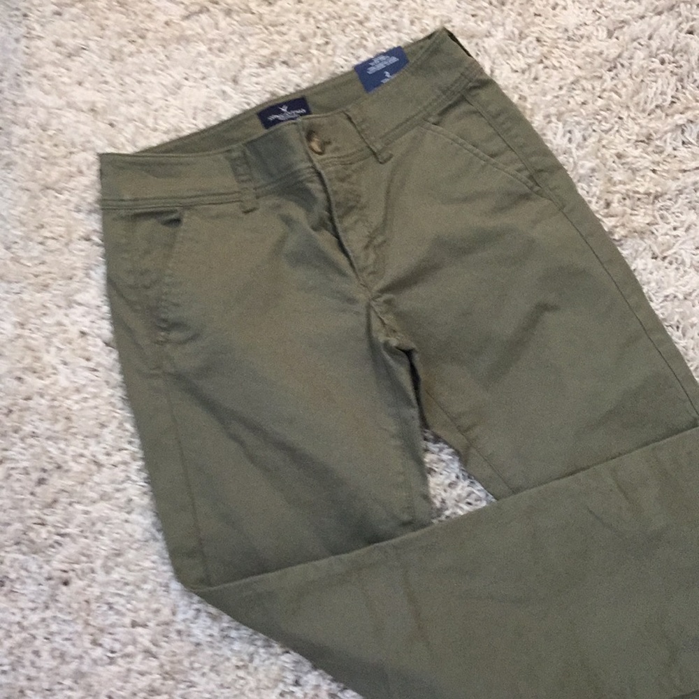 AE kick boot mid rise khakis
